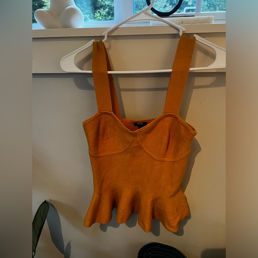 Express Yellow Peplum Tank Size Small
